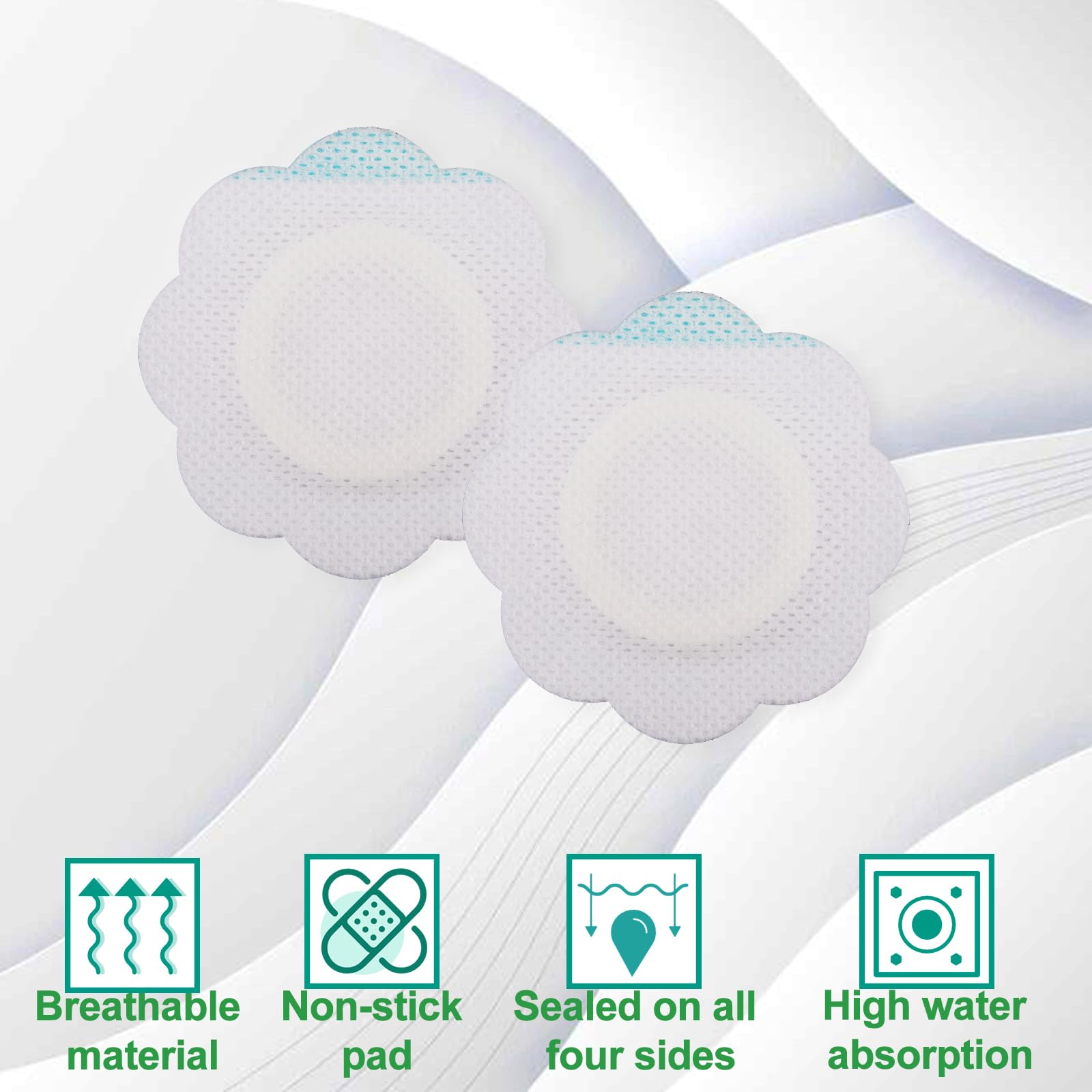 BOXOB 50 Pzs Faja para el Ombligo con Aceite de Ricino, 5 Estilos Autoadhesivas de Algodón Antifugas Muy Absorbentes con Forma Corazón Estrella y Flor Orgánicas