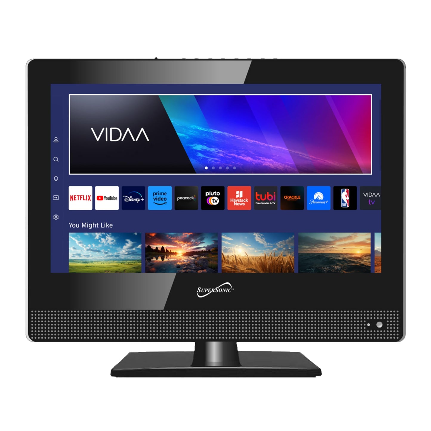 Televisor LED Supersonic 15.6 Pulgadas VIDAA 1080p WiFi para Sala de Juegos y Cocina