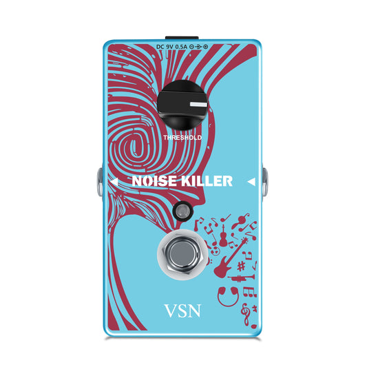 Pedal de Puerta de Ruido VSN Negro True Bypass para Guitarra Eléctrica y Bajo