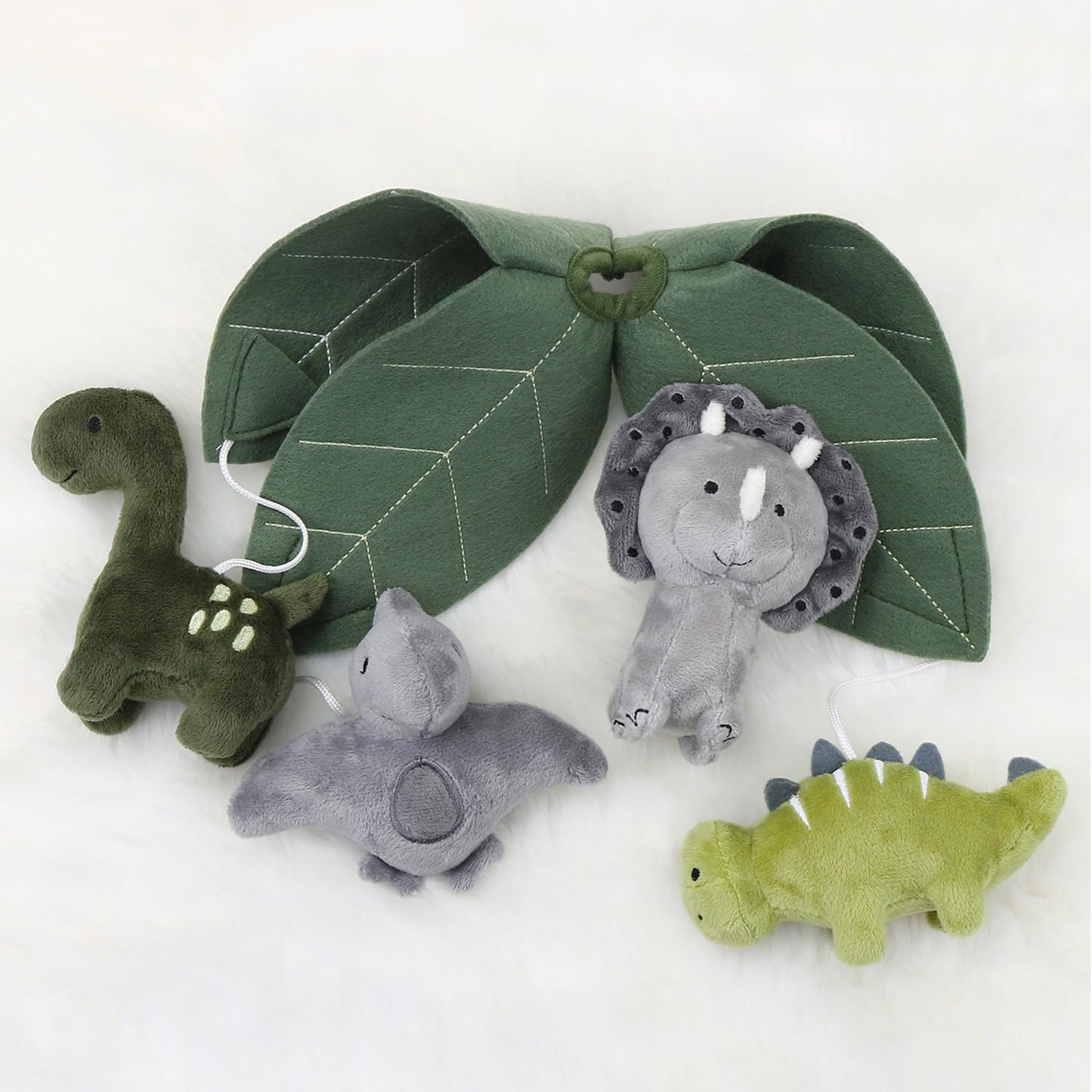 The Peanutshell Dinosaurio Cuna Móvil para bebé niños o niñas | Caja de música digital con 12 canciones de cuna | Camuflaje verde & Dino