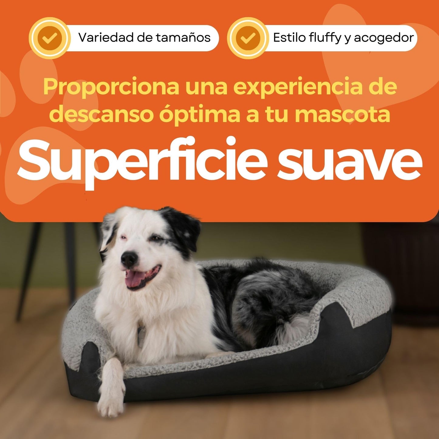 Cama para Perro Hills Negra Forro Acolchonado Large