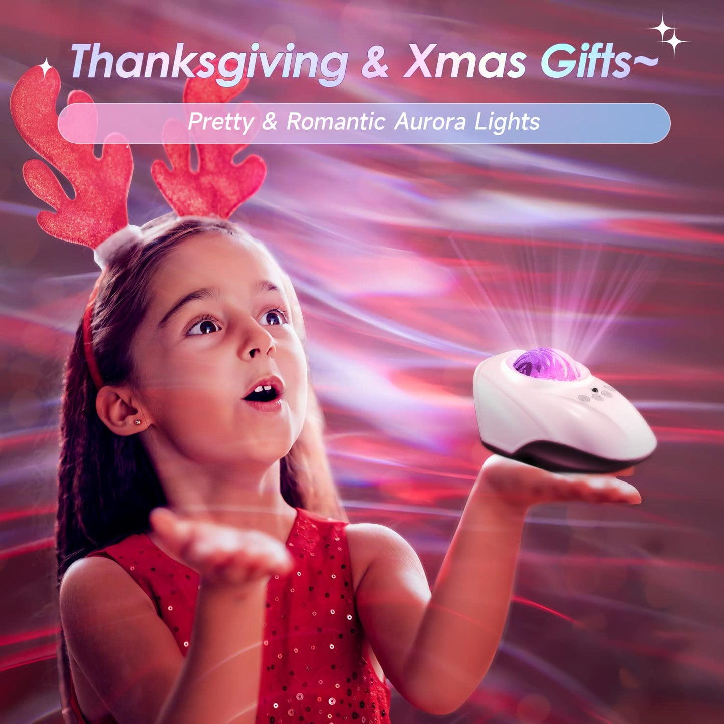 Proyector Northern Lights 128 Efectos de Iluminación Bluetooth con Control Remoto y Temporizador Automático