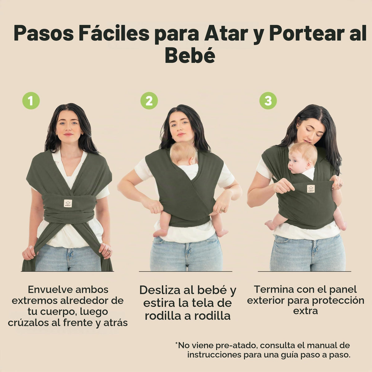 KeaBabies - Portabebés Original Todo en 1 para Bebés Recién Nacidos a Niños, Fácil de Llevar, Unión Manos Libres, Envoltura Ligera y Transpirable para (bosque)