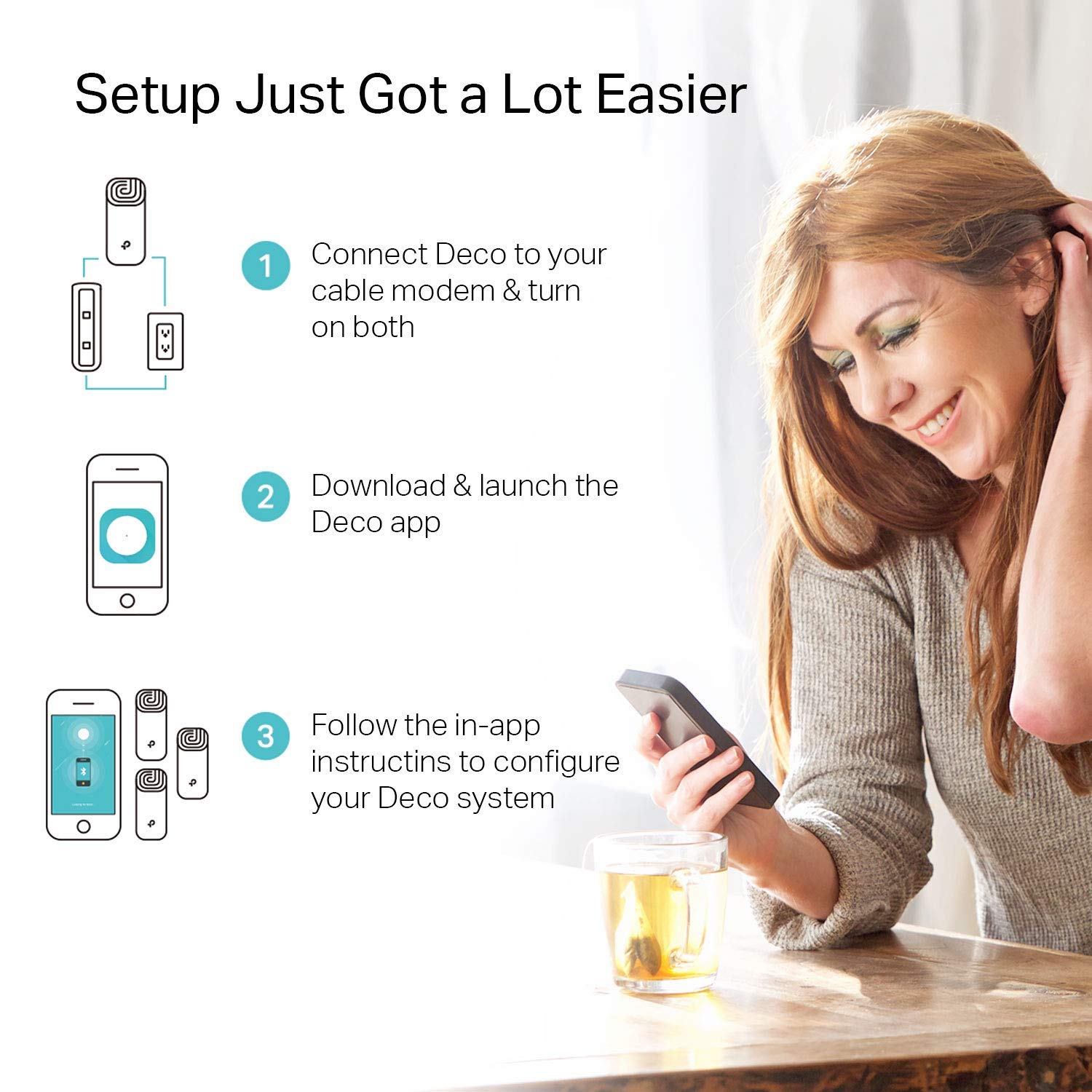 TP-Link Deco Sistema WiFi Mesh (o en malla) para todo el hogar: alcanza hasta 867 Mbps, itinerancia sin interrupciones, cobertura de hasta 5,500 pies. Funciona con Alexa (Deco M4 3 Pack)