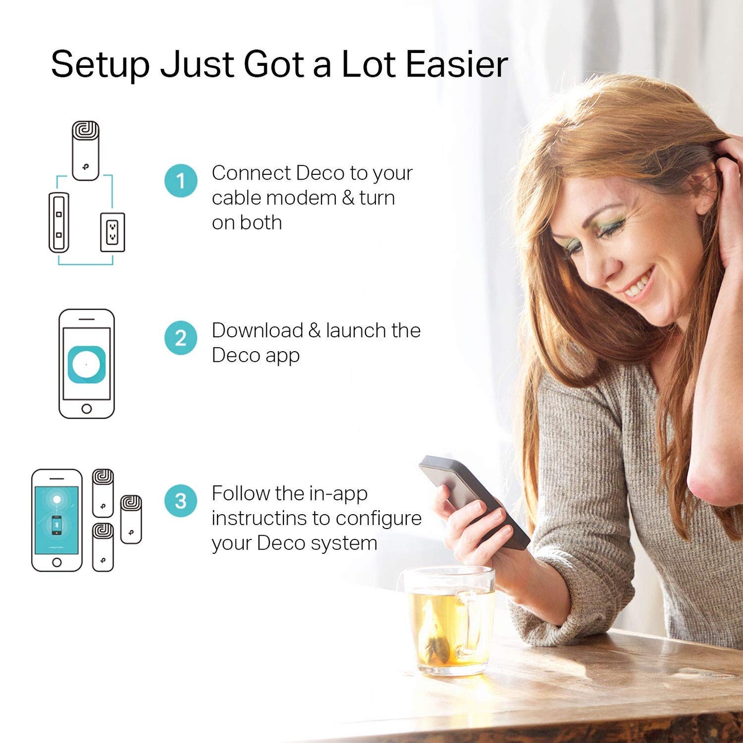 Sistema WiFi Mesh TP-Link Deco Blanco Itinerancia sin Interrupciones para Todo el Hogar