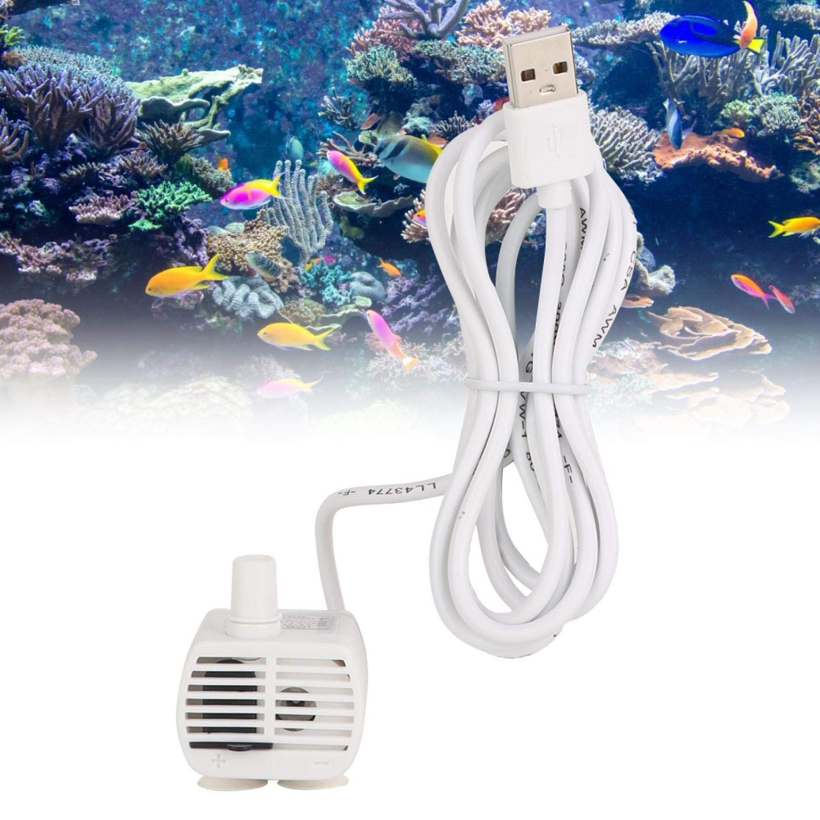 Bomba de fuente para mascotas, Mini bomba USB 200L / H Bomba de agua sumergible para pecera Acuario Dispensador de agua para mascotas