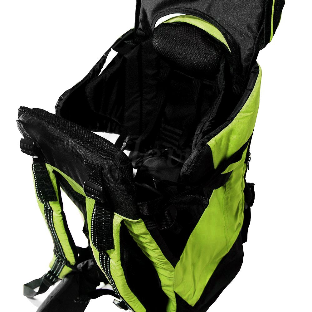 Clevr - Mochila Ligera Excursionismo de Lujo Para Bebé Niño Con Visera de Parasol, Verde