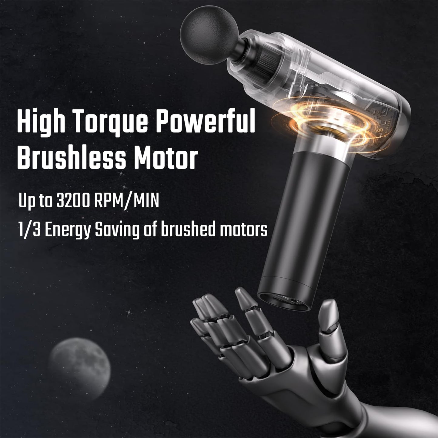 Pistola de Masaje, Pistola de Masaje Muscular Portátil, Massage Gun con pantalla táctil LED, Masajeador Profesional Mudo de Tejido Muscular Profundo, 20 Velocidades Ajustables para Cuello y Hombros