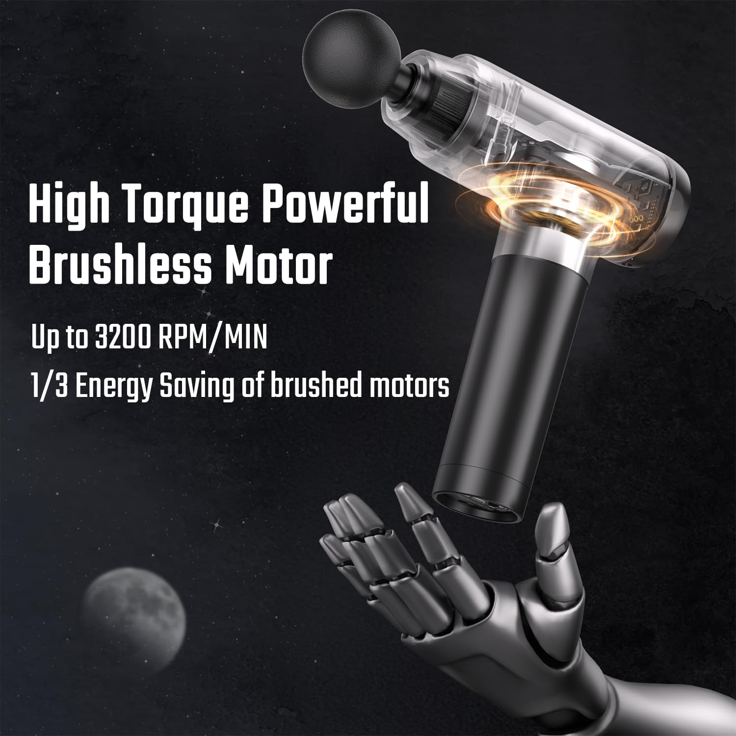 Pistola de Masaje, Pistola de Masaje Muscular Portátil, Massage Gun con pantalla táctil LED, Masajeador Profesional Mudo de Tejido Muscular Profundo, 20 Velocidades Ajustables para Cuello y Hombros