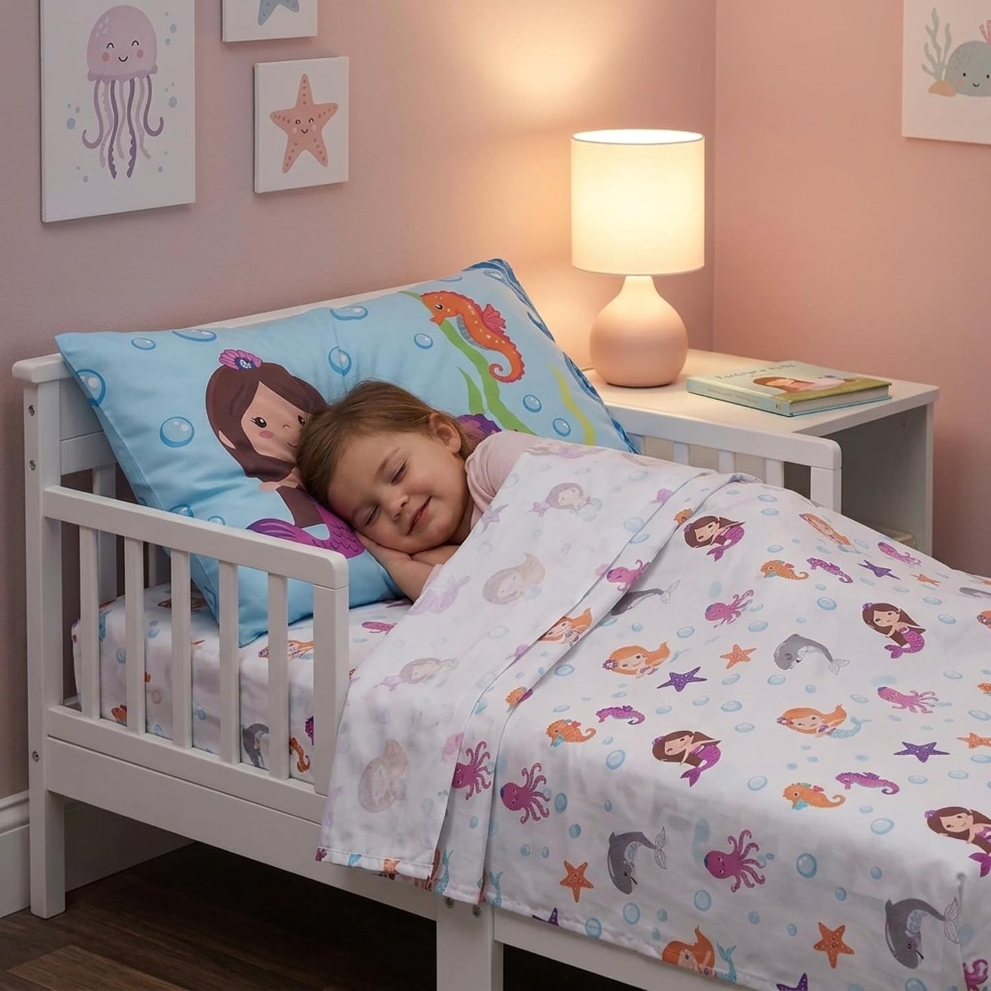Everyday Kids - Juego de sábanas bajeras de 3 piezas para niños, sábana encimera y funda de almohada, juego de sábanas de microfibra suave y transpirable para niñas y niños pequeños
