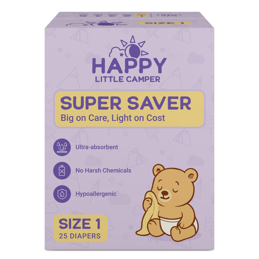 Pañales Desechables Happy Little Camper Blanco Ultra Absorbentes Hipoalergénicos para Piel Sensible