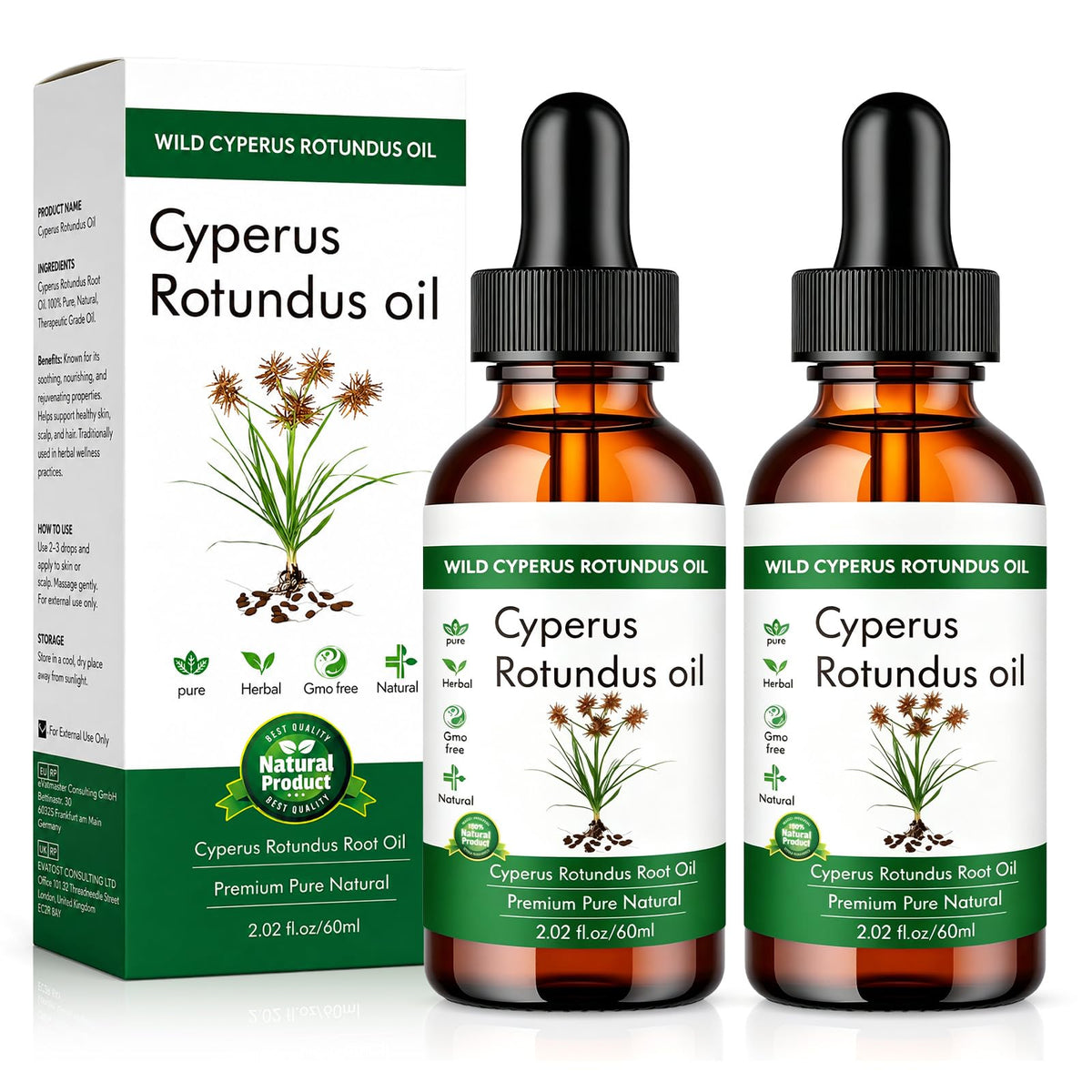 Cyperus Rotundus Oil， Aceite de Cyperus Rotundus Natural，Calma y suaviza la piel, reduce el crecimiento del vello corporal.
