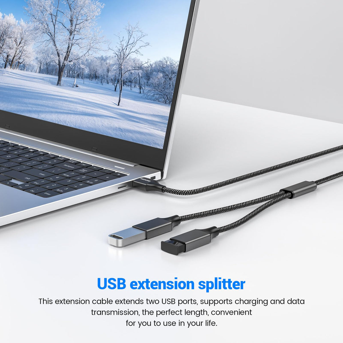 Extensión de Cable de Alimentación MOGOOD Negro para Computadora Portátil y Mac