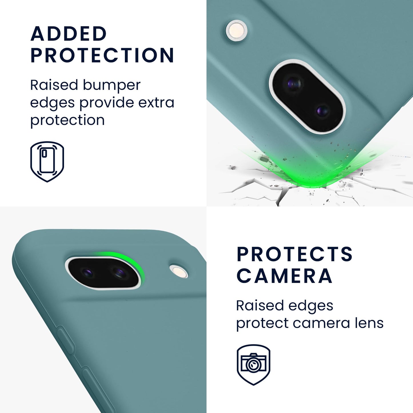 kwmobile Carcasa Compatible con Google Pixel 8a Funda - Case TPU y Silicona antigolpes - Apto Carga inalámbrica - Noche ártica