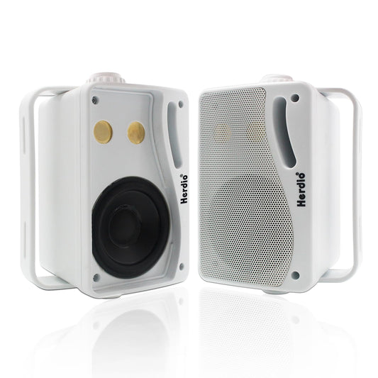 Herdio 3.5 Pulgadas Bocinas para Exterior,200W Altavoces para Exteriores, Resistente al Agua, Adecuado para el hogar, Patio, Terraza,Patio Trasero (2 Altavoces,Blanco)