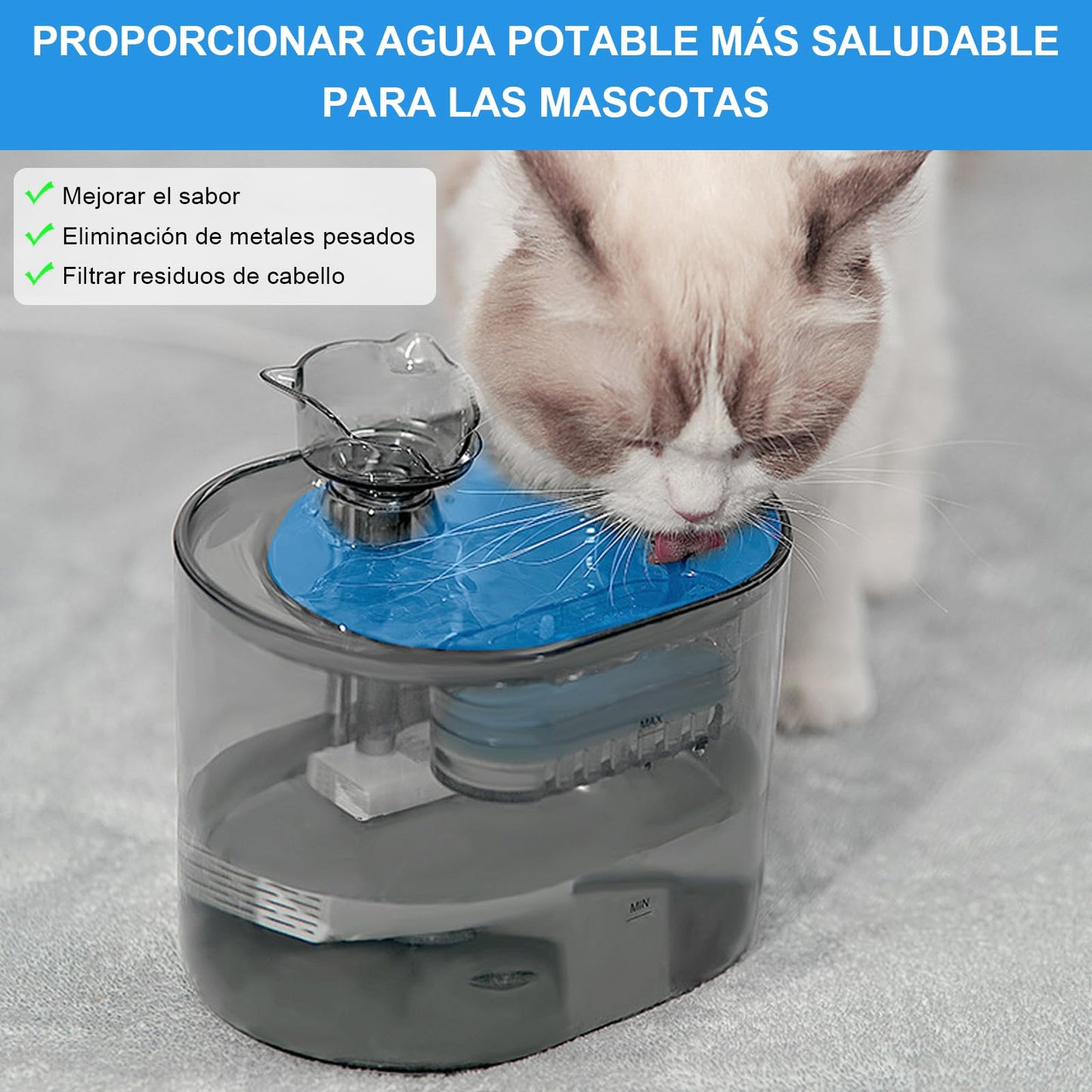 Filtros Tethram Blanco Resina y Carbón Activo para Fuente de Gatos y Mascotas 8 Piezas