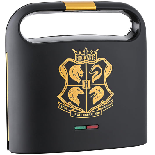 Sandwichera Dual Warner Brothers Negro Dorado con Imprints Hogwarts Crest y Vasos Harry Potter