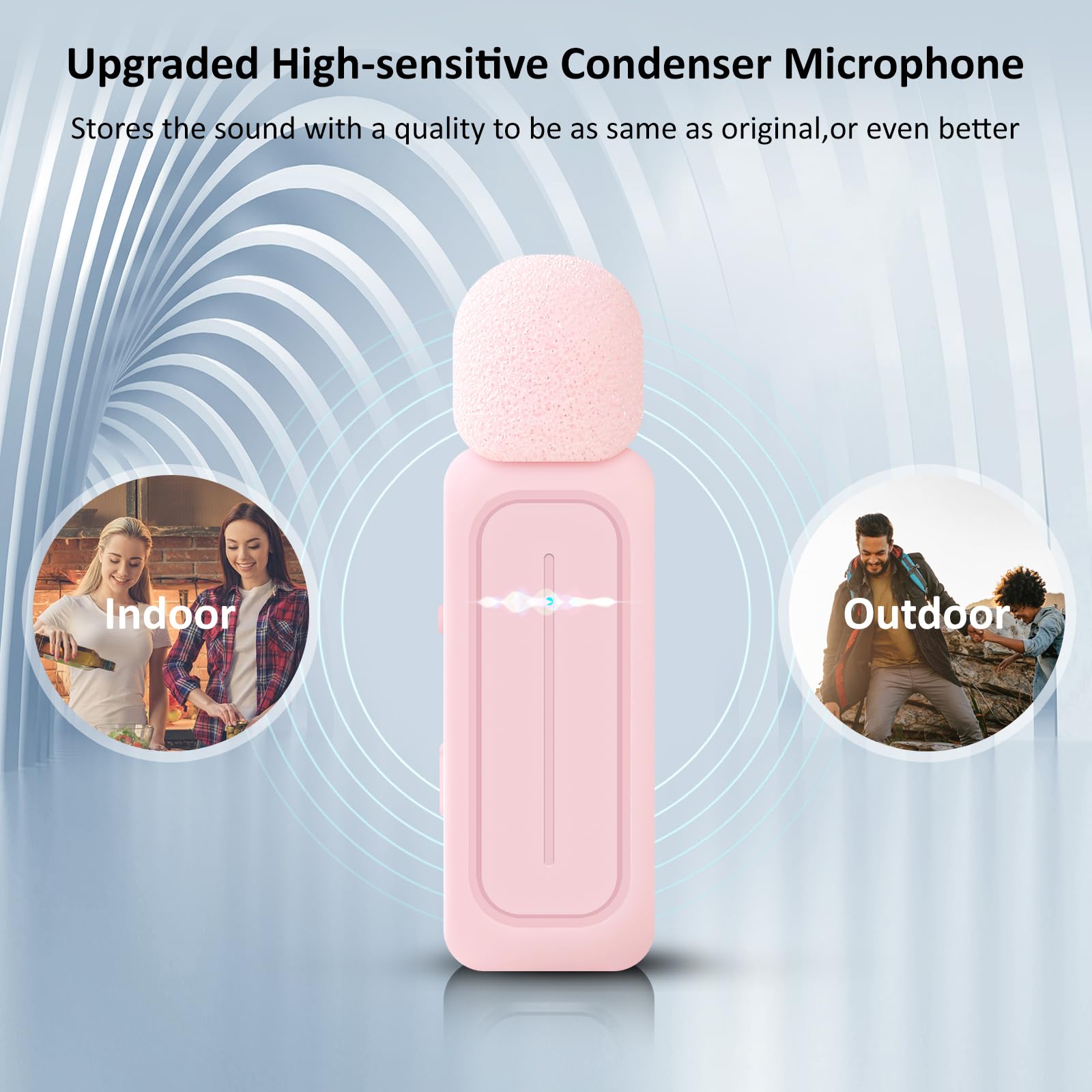 Micrófonos Inalámbricos Lavalier Ecomxia Negro con Funda para iPhone iPad Android para Video y Entrevista