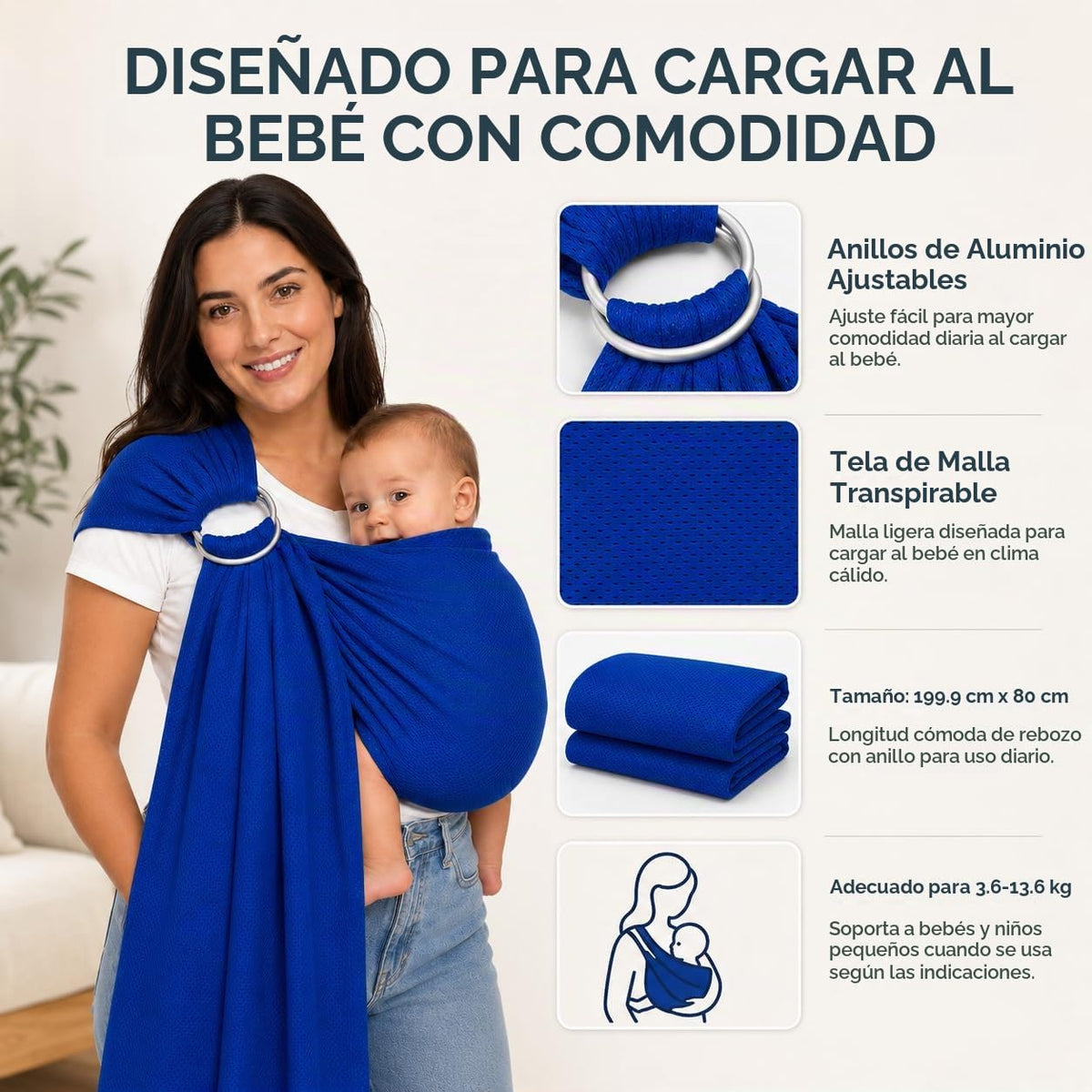 Vlokup - Portabebés de anillo de agua para bebé, malla ligera y transpirable para bebés, recién nacidos, niños y niños pequeños, perfecto para verano, natación, piscina, playa, ideal para papá