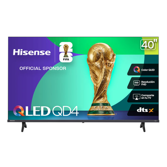 Hisense Television QD4QFM(Modelo 2025) Pantalla 40 Pulgadas, Smart Fire TV FHD,Color QLED,Modo de Juego,Dolby Audio,Comparte en tu TV,Reducción de Ruido