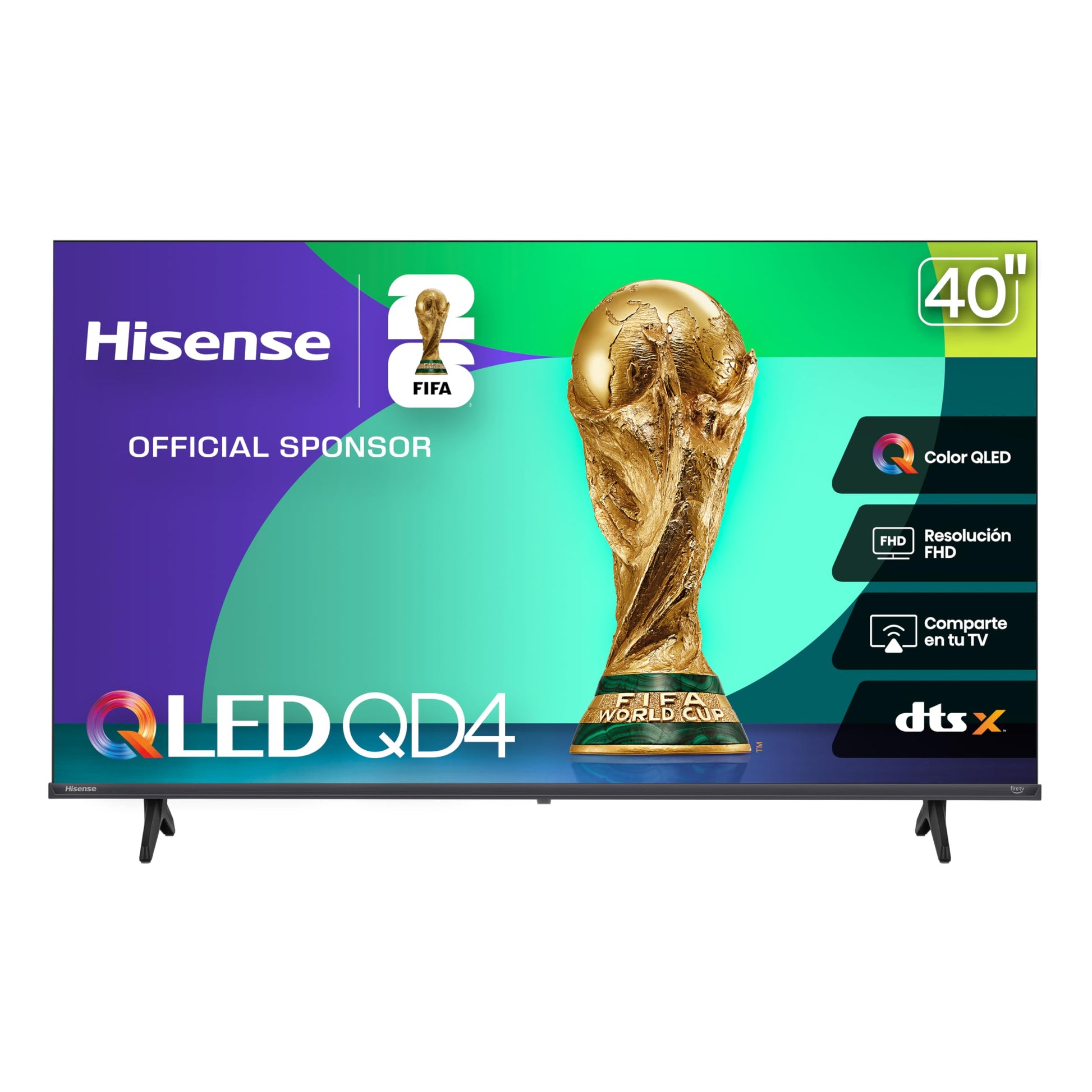 Hisense Television QD4QFM(Modelo 2025) Pantalla 40 Pulgadas, Smart Fire TV FHD,Color QLED,Modo de Juego,Dolby Audio,Comparte en tu TV,Reducción de Ruido