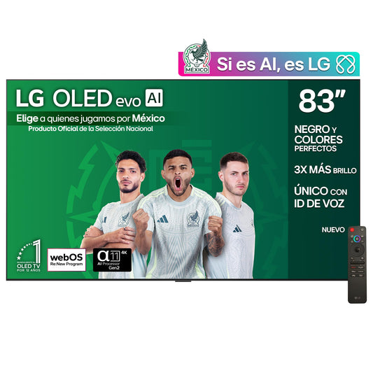 LG Pantalla 83 Pulgadas OLED EVO AI G5 4K Smart TV webOS 2025 OLED83G5PSA|Sistema Operativo webOS | Identificación de Voz AI | 120Hz | Dolby Atmos & Dolby Vision Channels | G-Sync & FreeSync