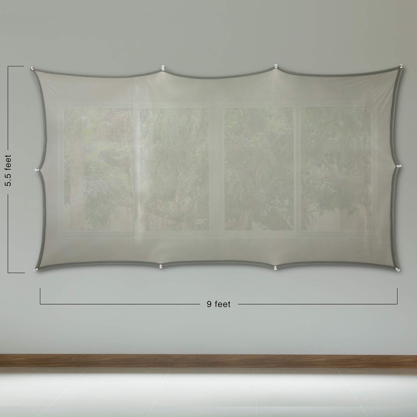 visualización holográfica de proyección trasera con accesorios de montaje para proyectar videos de Halloween (5 pies x 9 pies gris)