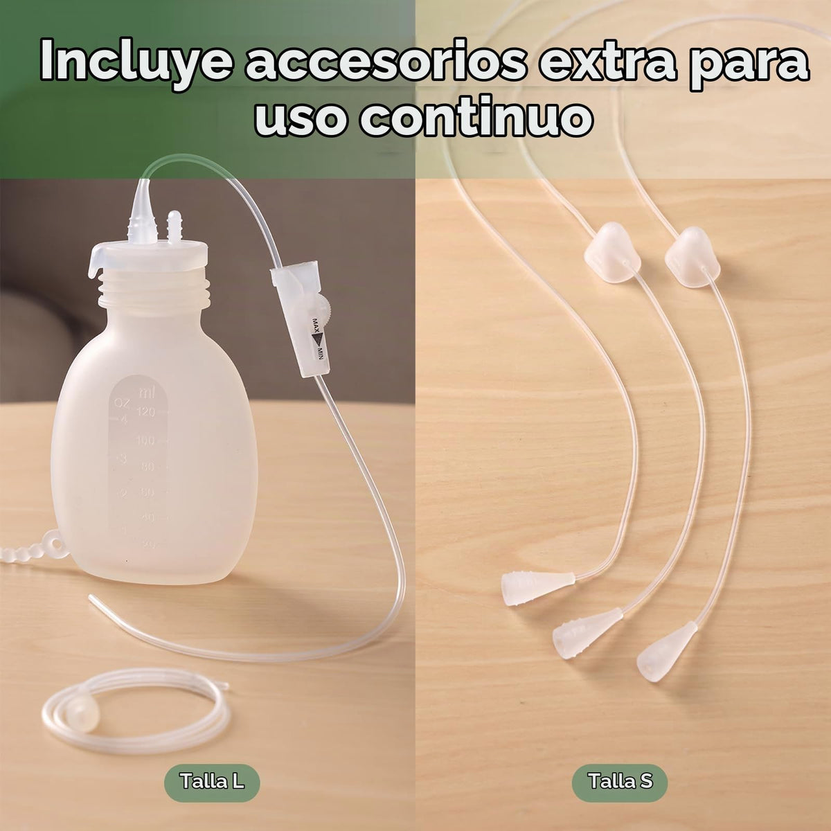 haakaa Set de Tubo y Bolsa para Alimentación Suplementaria, Sistema de Lactancia Suplementaria para Bebés, Sistema de Lactancia SNS, Silicona de Grado Alimenticio, Nuevo Diseño Mejorado con Control de