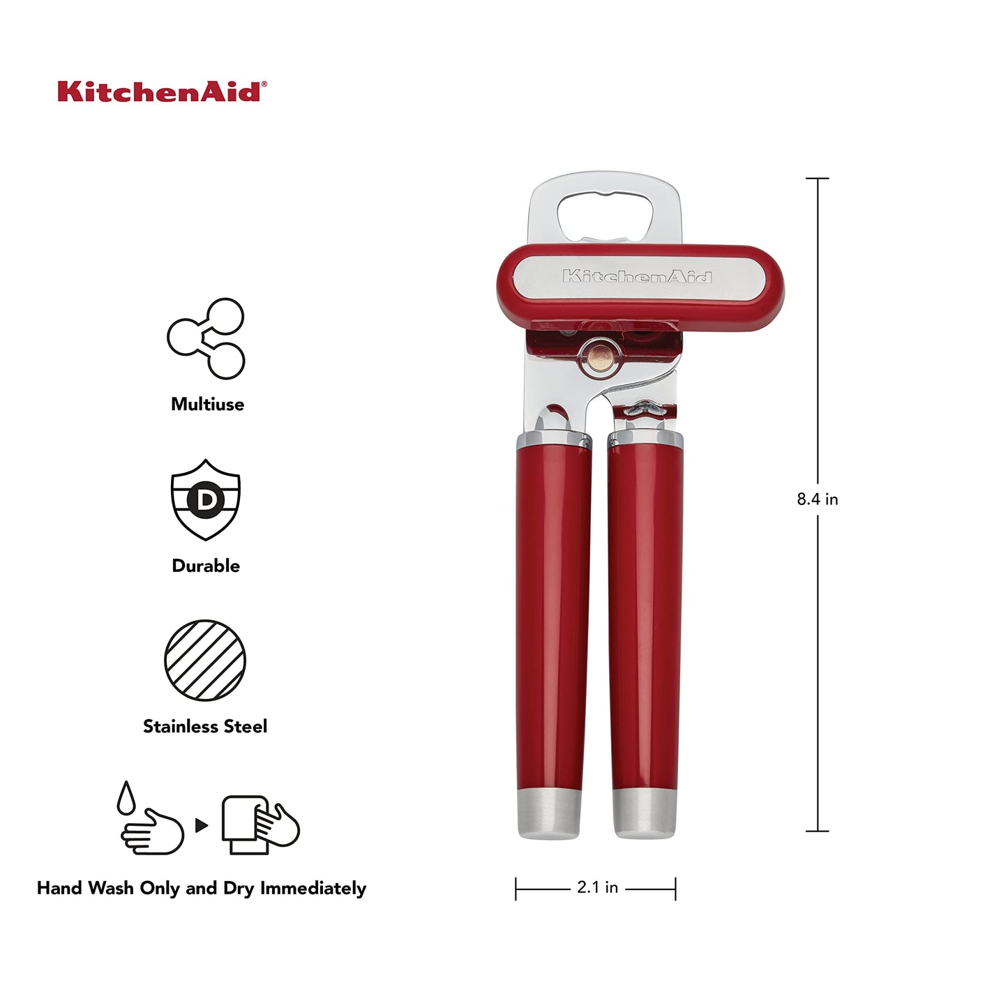 KitchenAid KO199OHERA - Abrelatas multifunción gourmet, talla única, color rojo mate