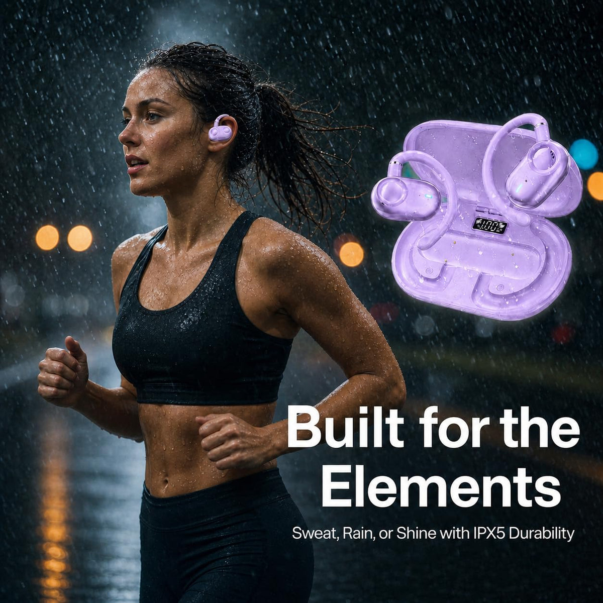 Auriculares Sobre la Oreja Bluetooth 5.4 Inalámbrico con Altavoces de 16 mm Ligero y Rotación Biaxial para Correr