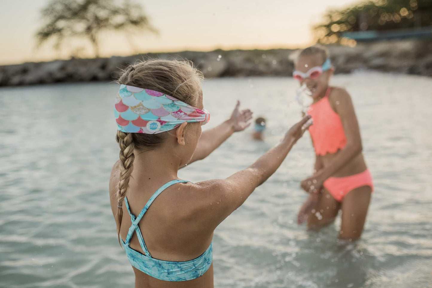 Goggles Natación Splash Place Magenta Mermaid con Correa de Tela Para Niños y Adultos