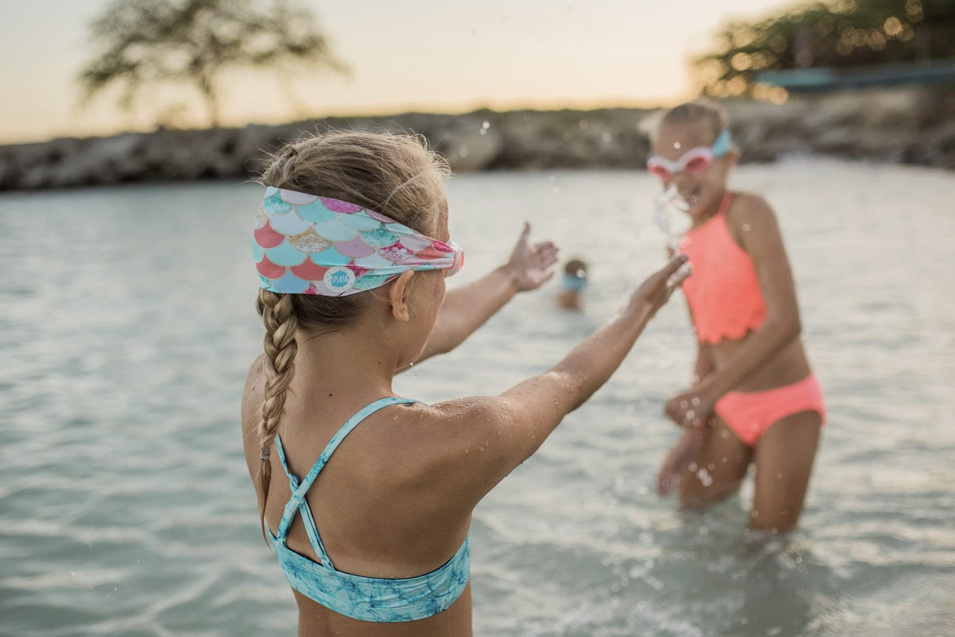 Goggles Natación Splash Place Magenta Mermaid con Correa de Tela Para Niños y Adultos