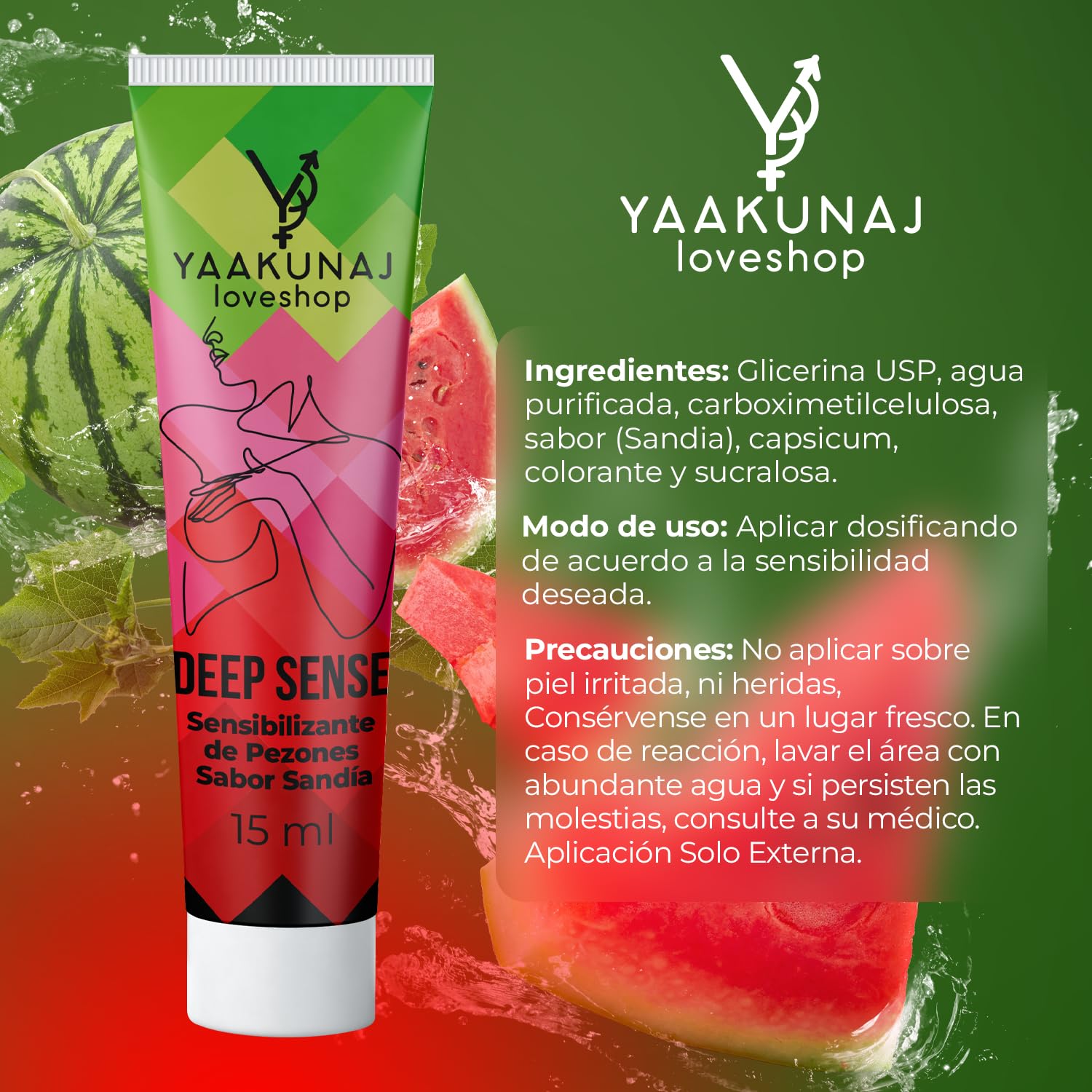 Lubricante Sensibilizante YAAKUNAJ LOVESHOP Sandía para Pezones 15ml