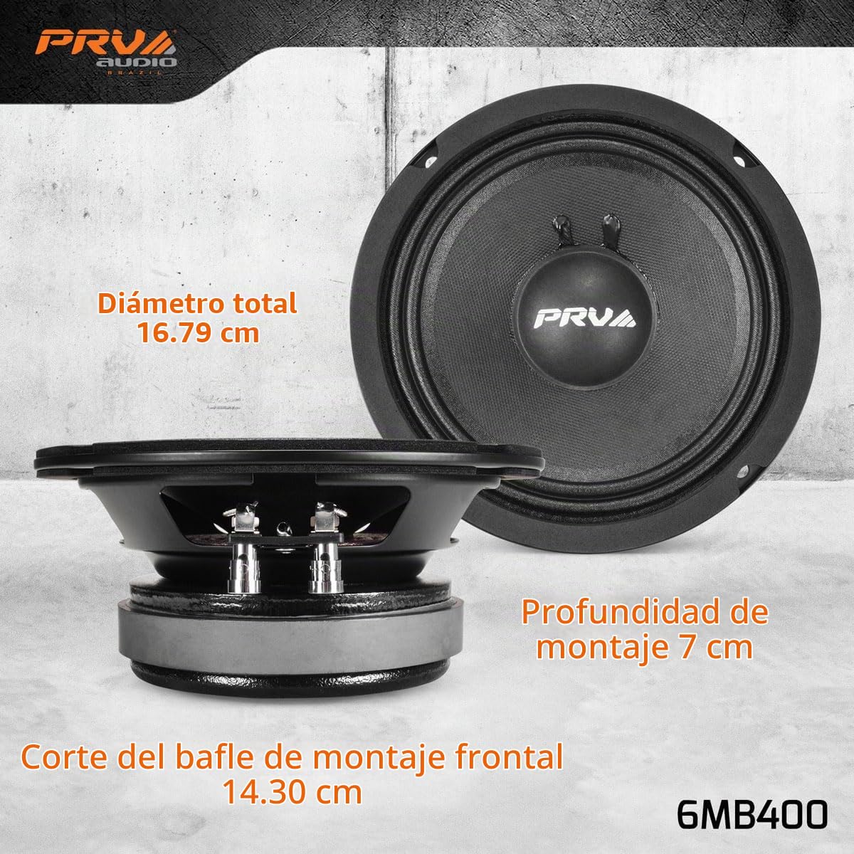 Altavoz PRV AUDIO 6.5 Pulgadas Rango Medio 8 Ohm 400 Vatios de Alto Rendimiento de Alta Salida de Sonido