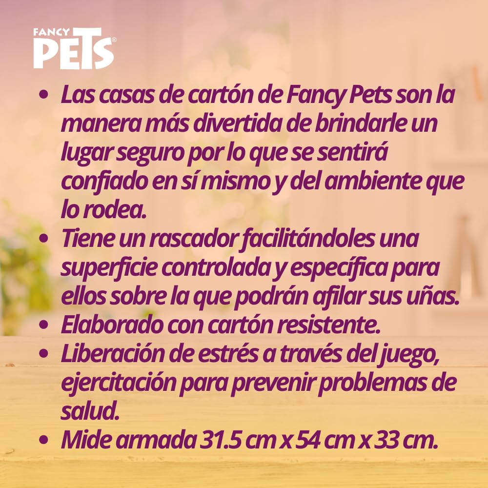 Fancy Pets Milky Strawberry Cat House Divertida Casa de Cartón con Rascador para Gato