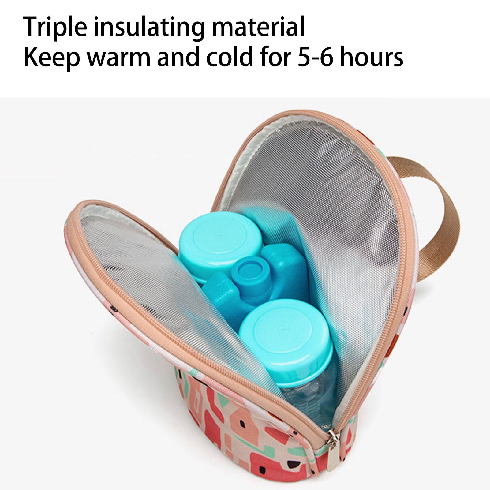 Bolsa Aislante para Biberones de Leche, Bolsa Portátil para Calentar Biberones con 3 Controles de Temperatura, Adecuada para Biberones de 240 Ml, Ideal para Recién Nacidos,