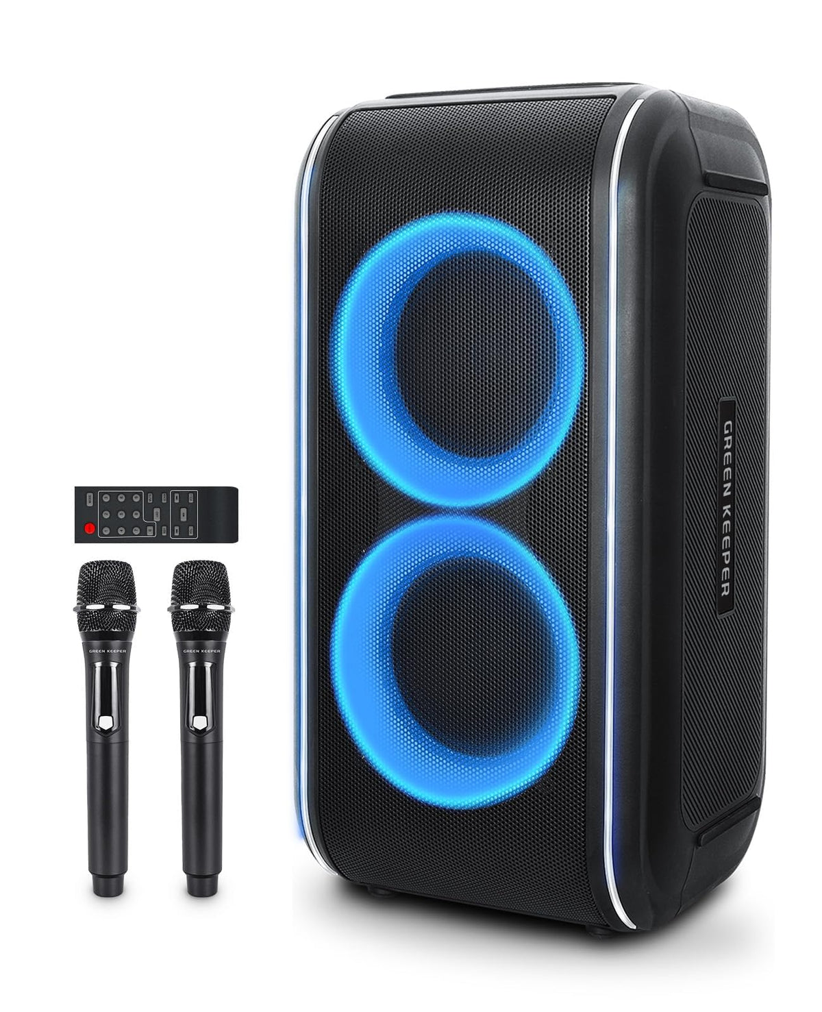 Máquina Karaoke GKD62 Azul Potente con Altavoz Bluetooth Portátil y Micrófonos para Adultos/Niños