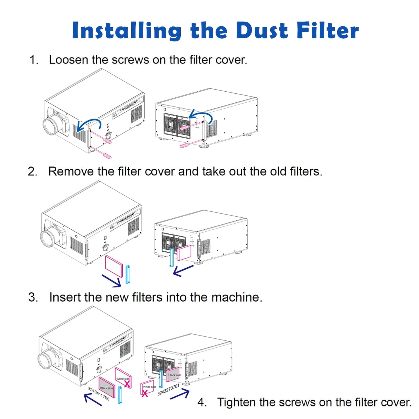 Khotilong Repuesto 3243270701 Filtro para proyector Eiki EIP-UJT100 (2 unidades)