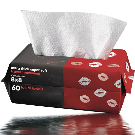 Dirty to Flirty Toallas Faciales | Toallitas Faciales Extra Suaves Y Extra Gruesas Tamaño Xl 8X8 | Toallitas Faciales Desechables Para Piel Sensible | Toallitas Faciales Secas Para Desmaquillar, Viaja