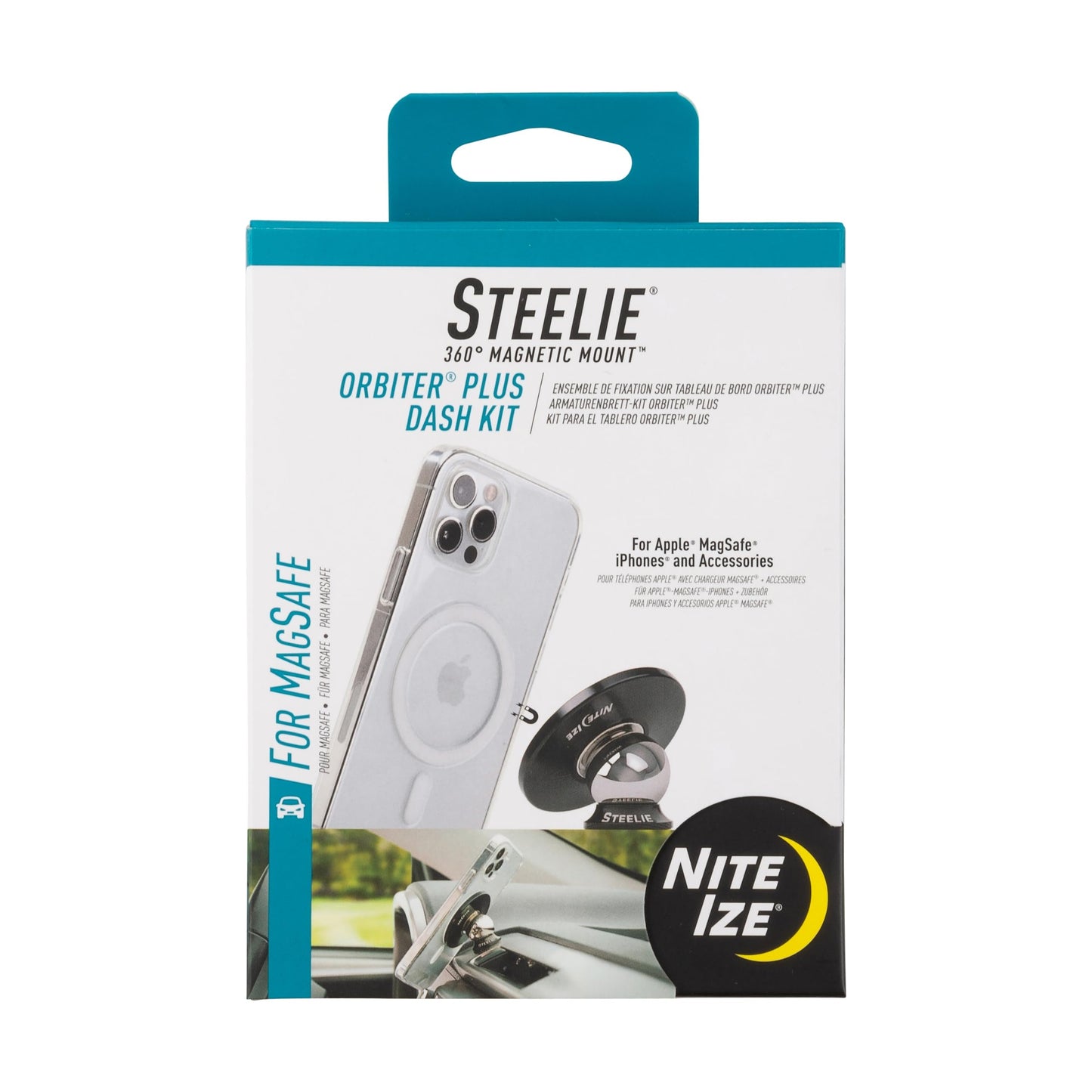 Soporte Magnético para Teléfono Nite Ize Steelie Orbiter Plus con Imanes de Neodimio para Salpicadero de Coche
