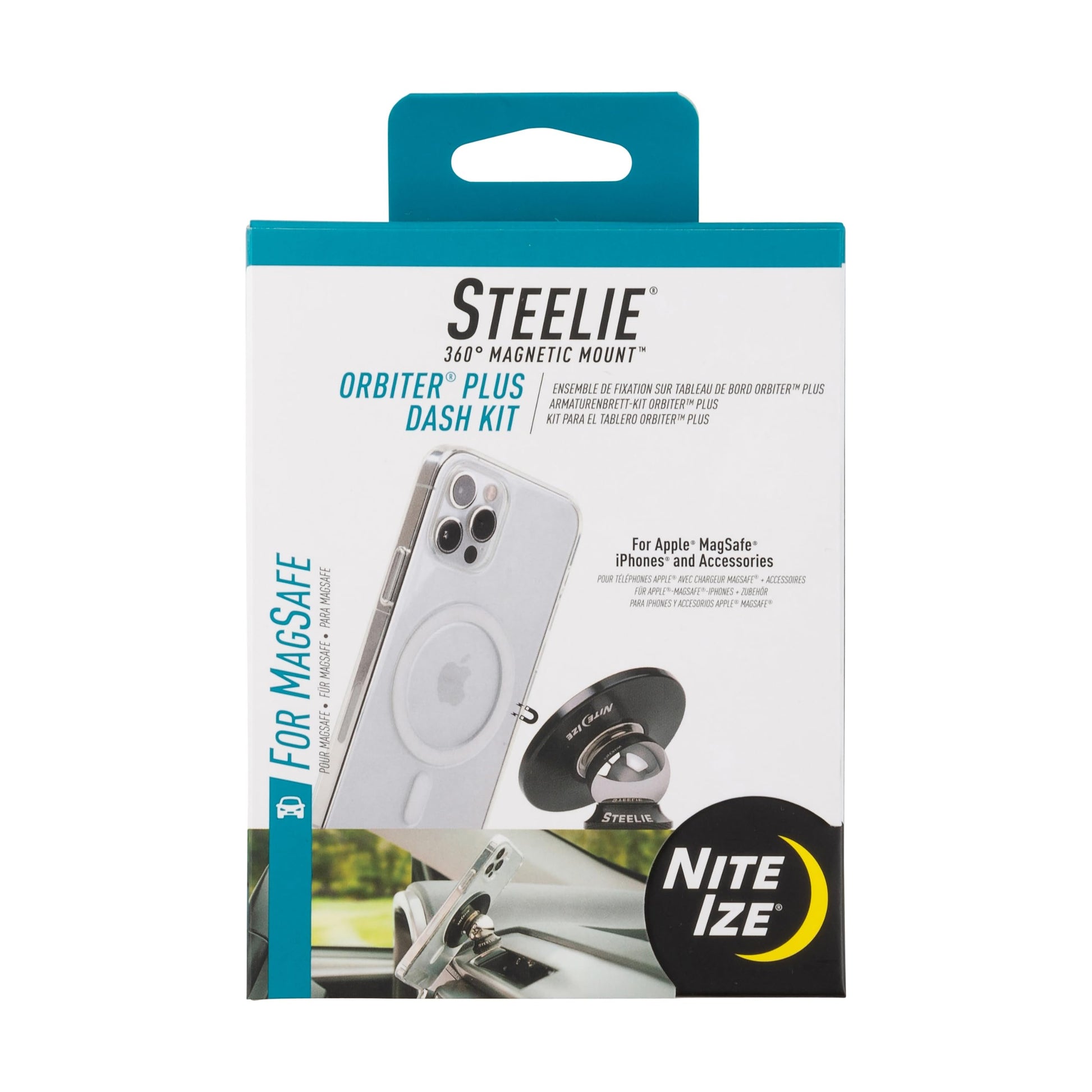 Soporte Magnético para Teléfono Nite Ize Steelie Orbiter Plus con Imanes de Neodimio para Salpicadero de Coche
