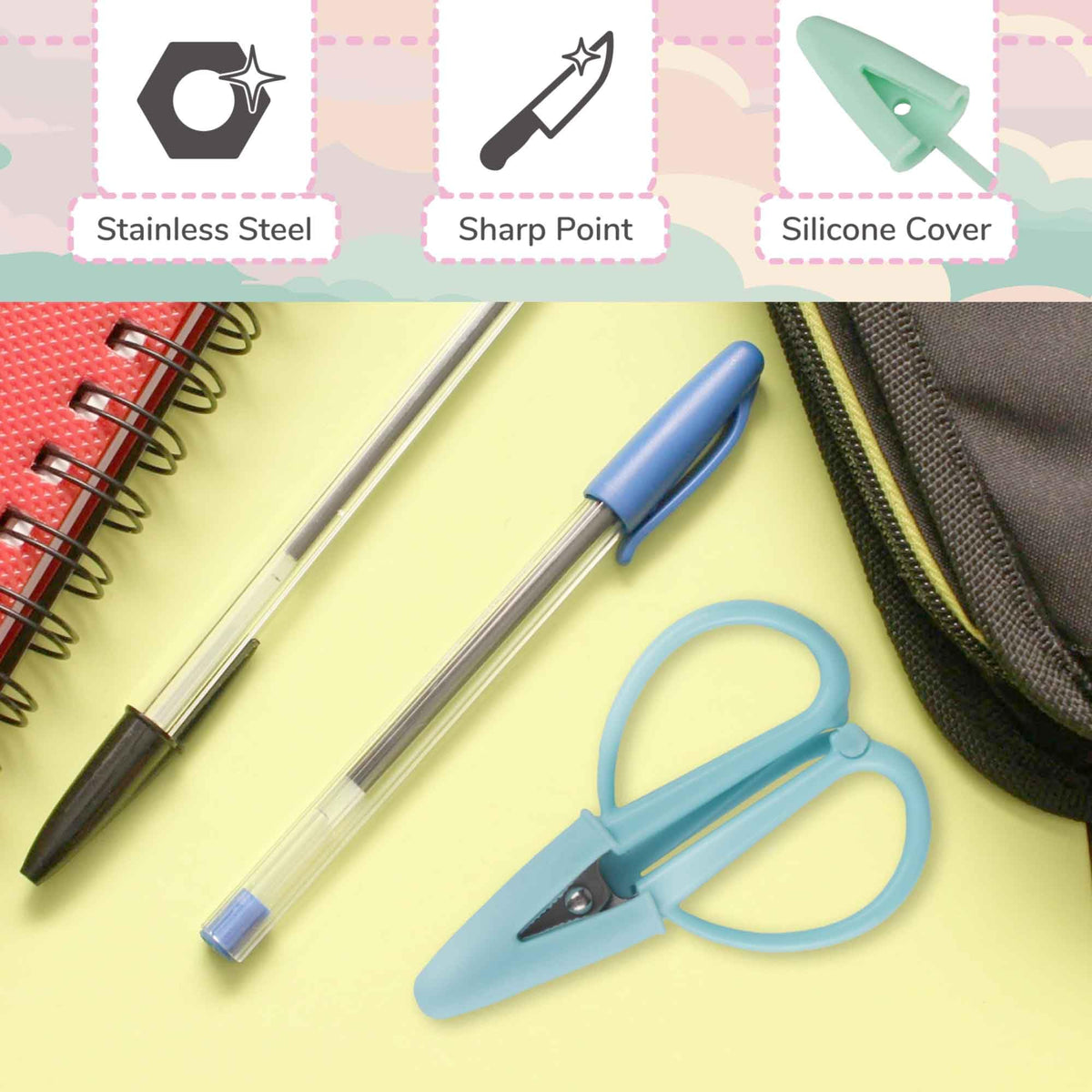 JubileeYarn Tiny Traveler Scissors - Mini Tijeras Portátiles para Avión Compatibles con TSA - Sun Drenched, Endless Desert, Coral Reef - 3 Unidades en Total