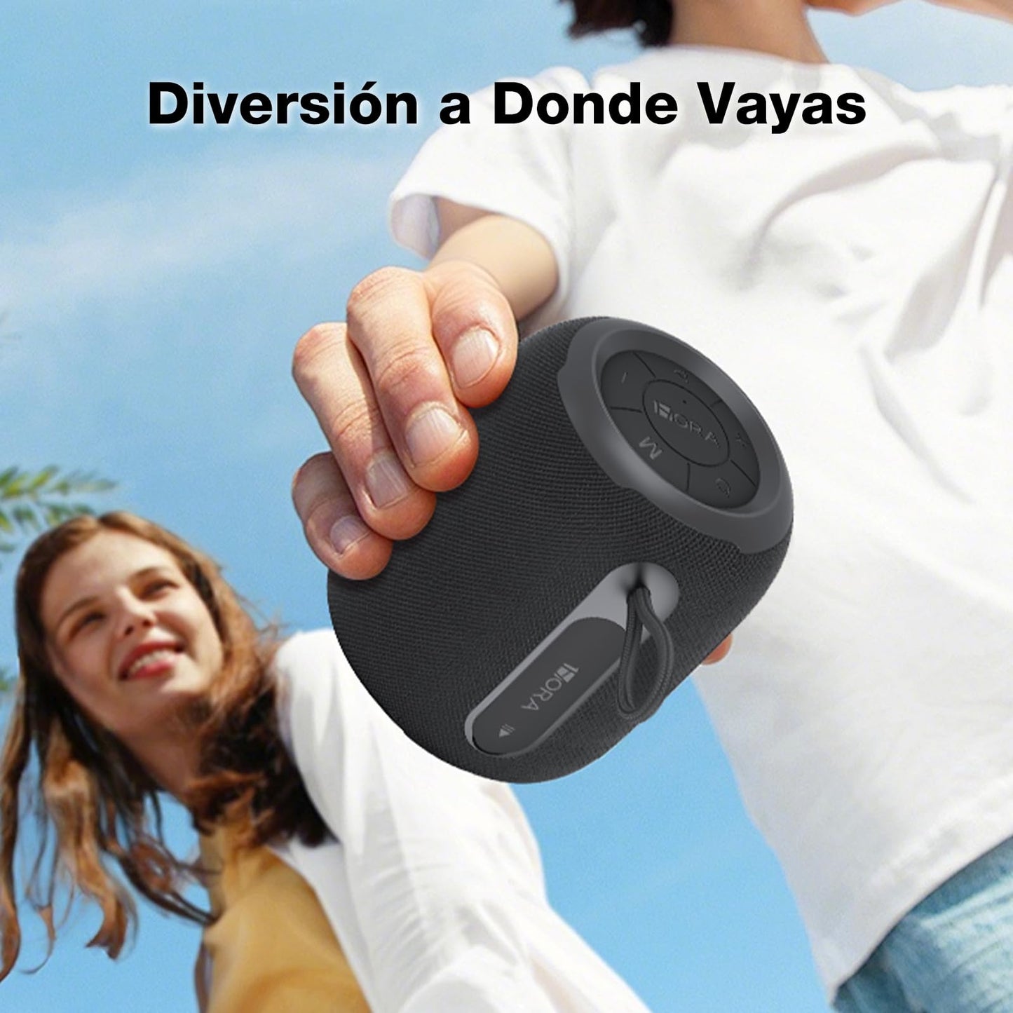 Bocina Bluetooth 5.3 5W Mini Portátil Negro con Radio FM y Función AUX/USB/TF