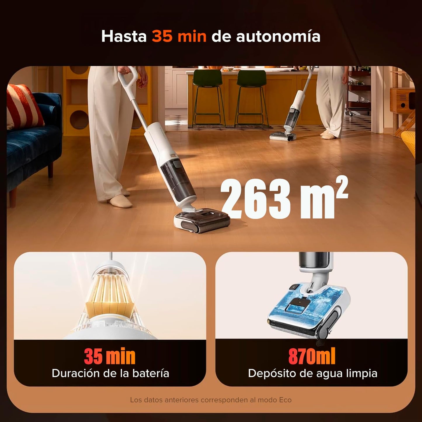 Aspiradora Inalámbrica Roborock F25 RT 20000 Pa Seco y Húmedo con Autolimpieza y Autosecado Para Piso Duro