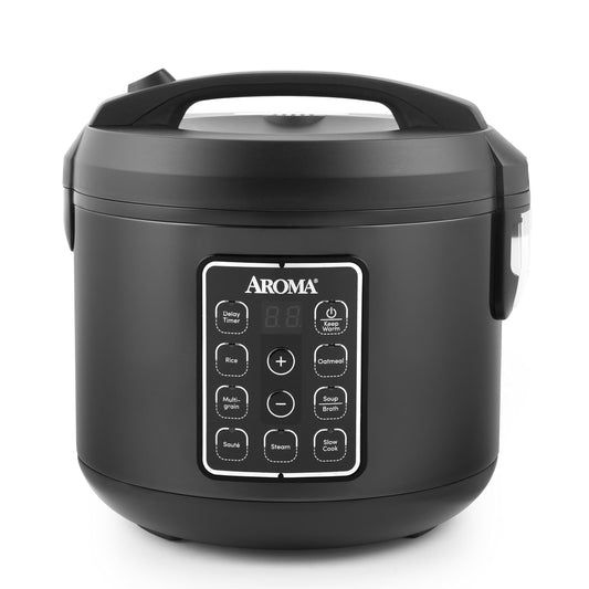 AROMA® Multicocina digital de arroz y grano de 12 tazas (cocida) (ARC-966BD), negro