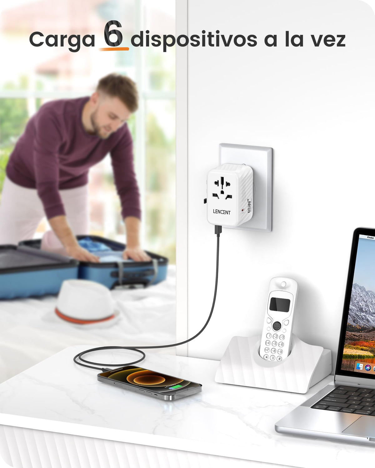 Adaptador Universal de Viaje LENCENT 65 W Europeo