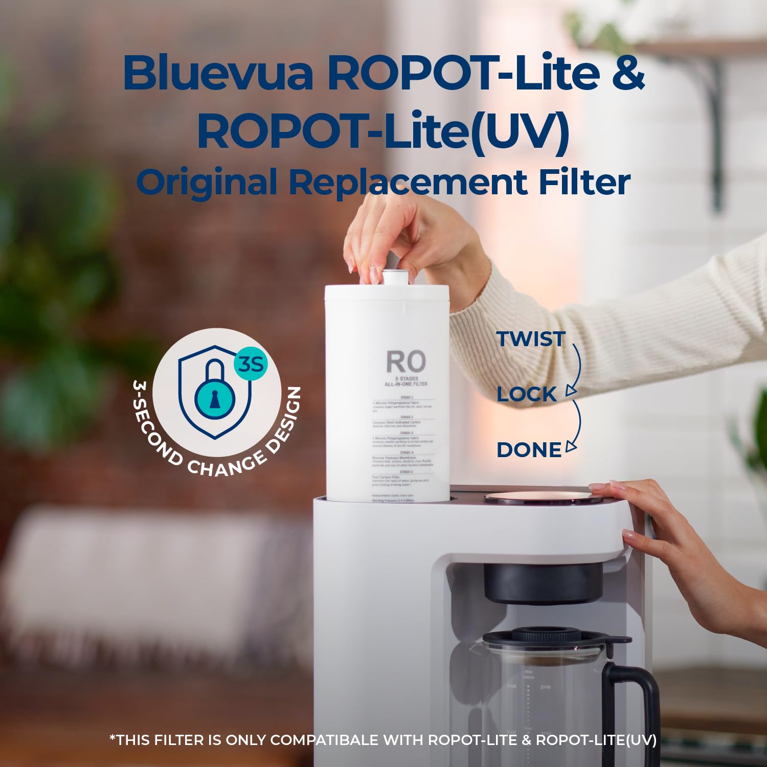 Bluevua RO100ROPOT-Lite - Sistema de ósmosis inversa