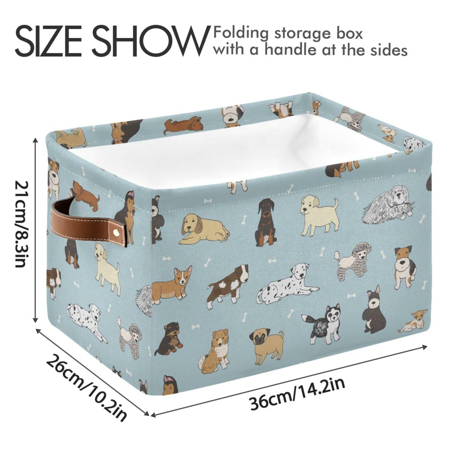 XUWU - Cesta de almacenamiento para perros y cachorros, cesta plegable con asa para guardería, recámara, baño