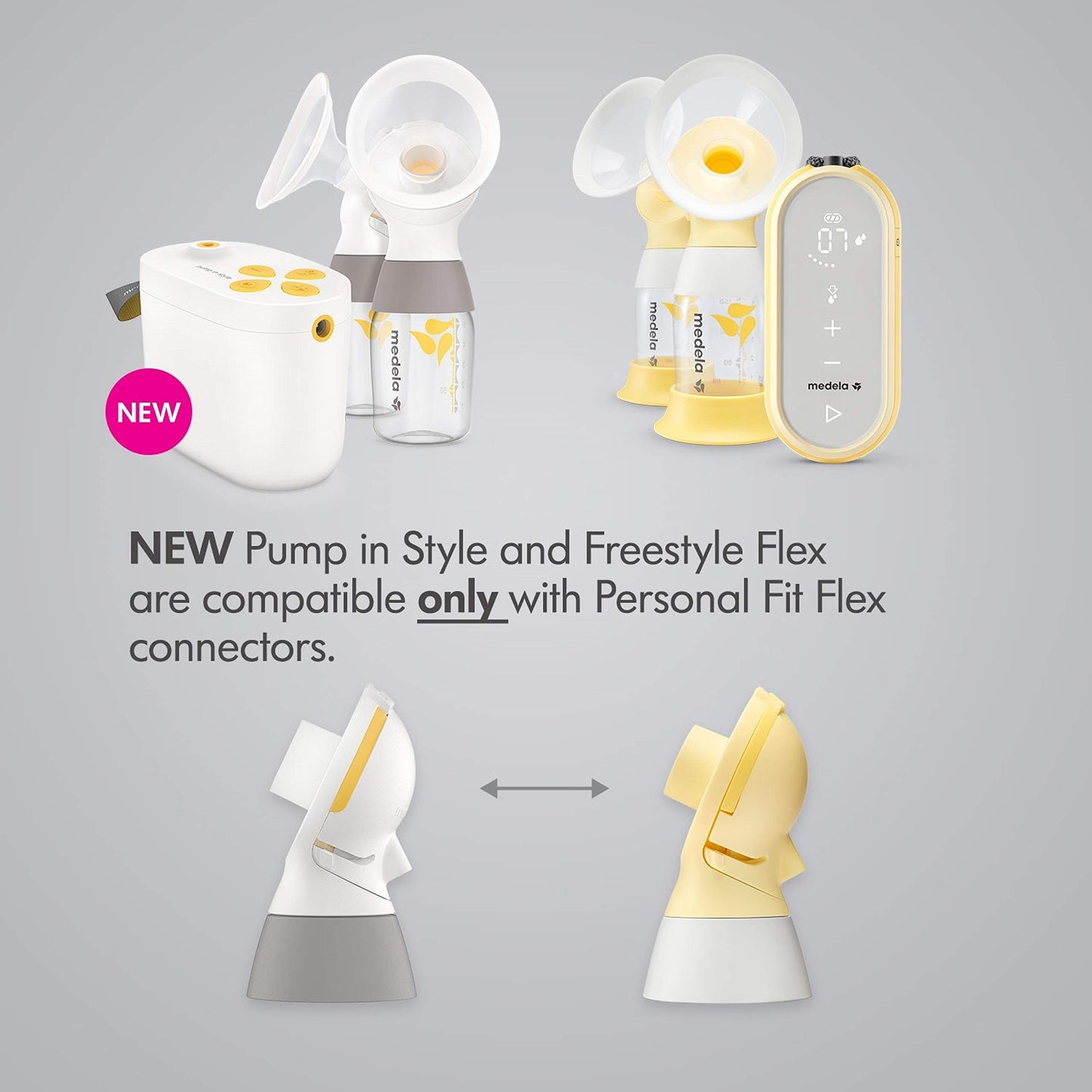 Conectores de Repuesto Medela Freestyle Flex Amarillo Originales 2 Piezas