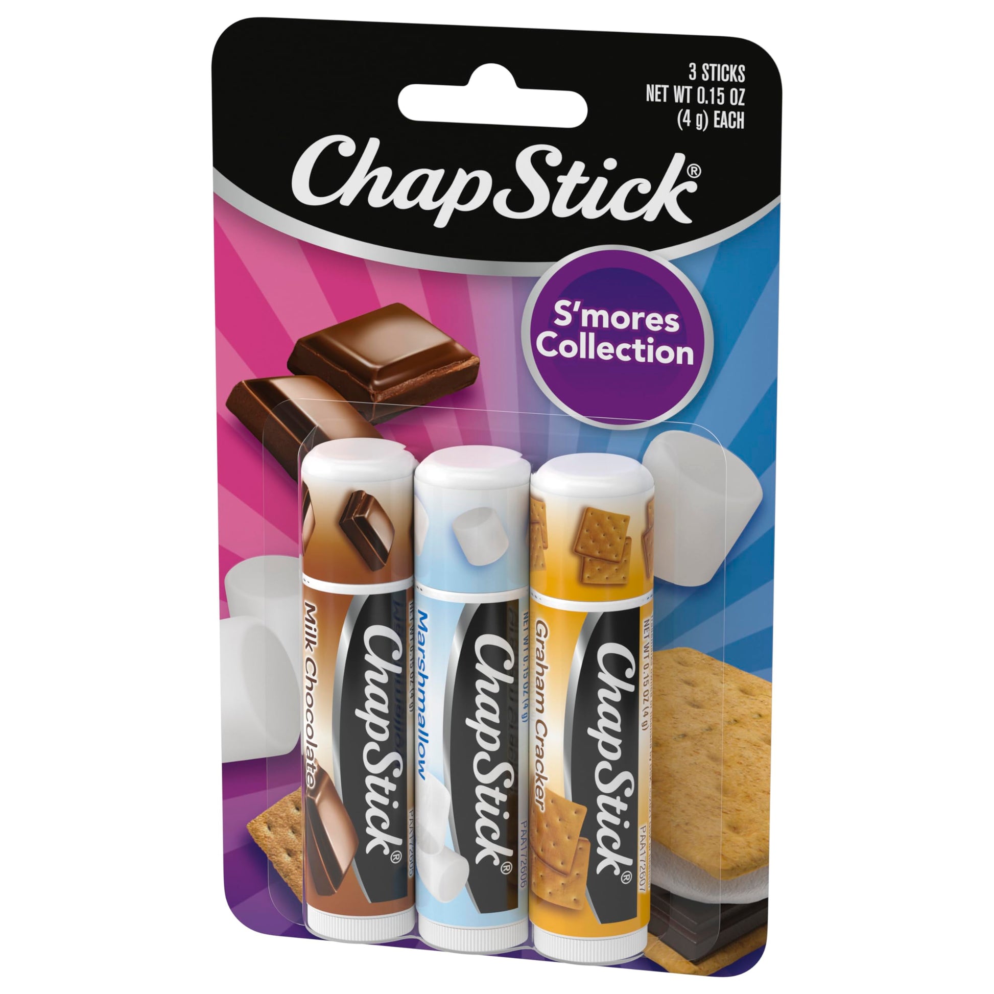 ChapStick S'Mores Collection Flavor Skin Protectant Flavored Lip Balm Tube, 3 Count